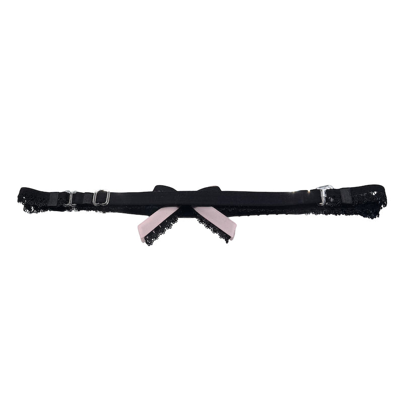 Belle Black Bow Belt showing adjustable strap