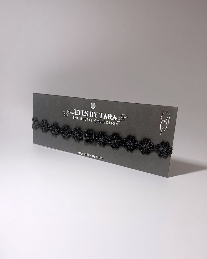Black Flower Blossom Belt 