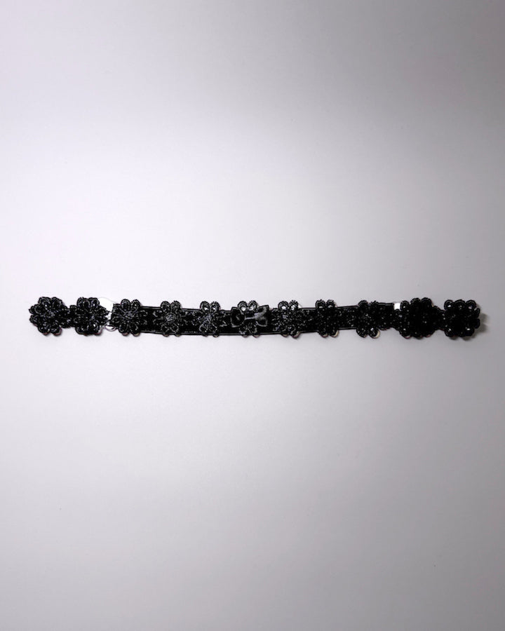 Blossom Black Flower Bow Belt