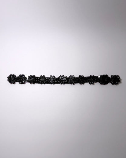 Blossom Black Flower Bow Belt