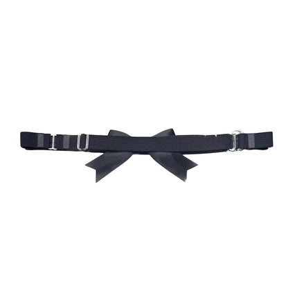 Adjustable Strap Black Bow Belt 
