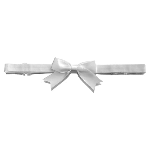White Bow Belt on White Background