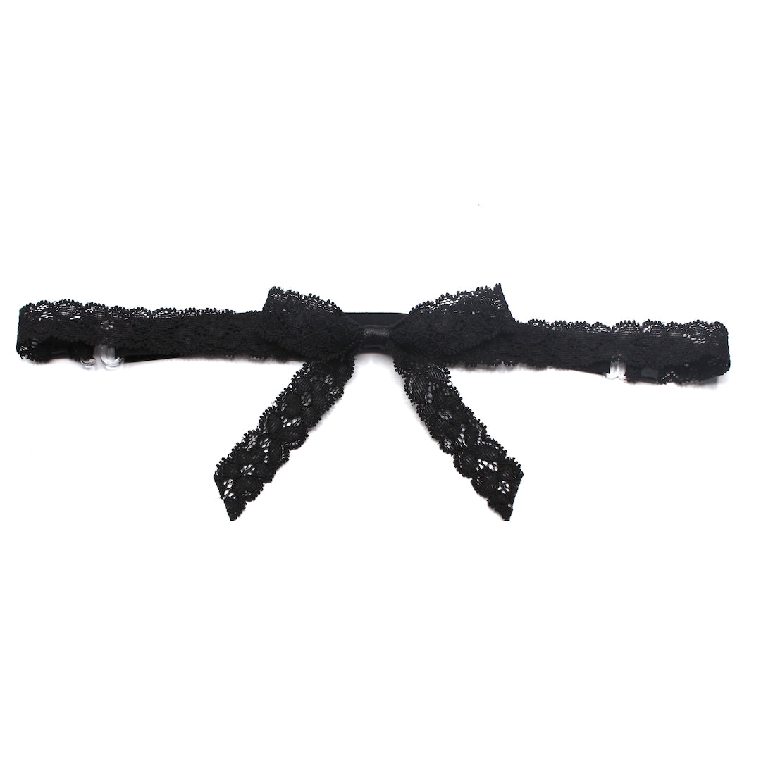 Black Lace Adjustable Bow Belt