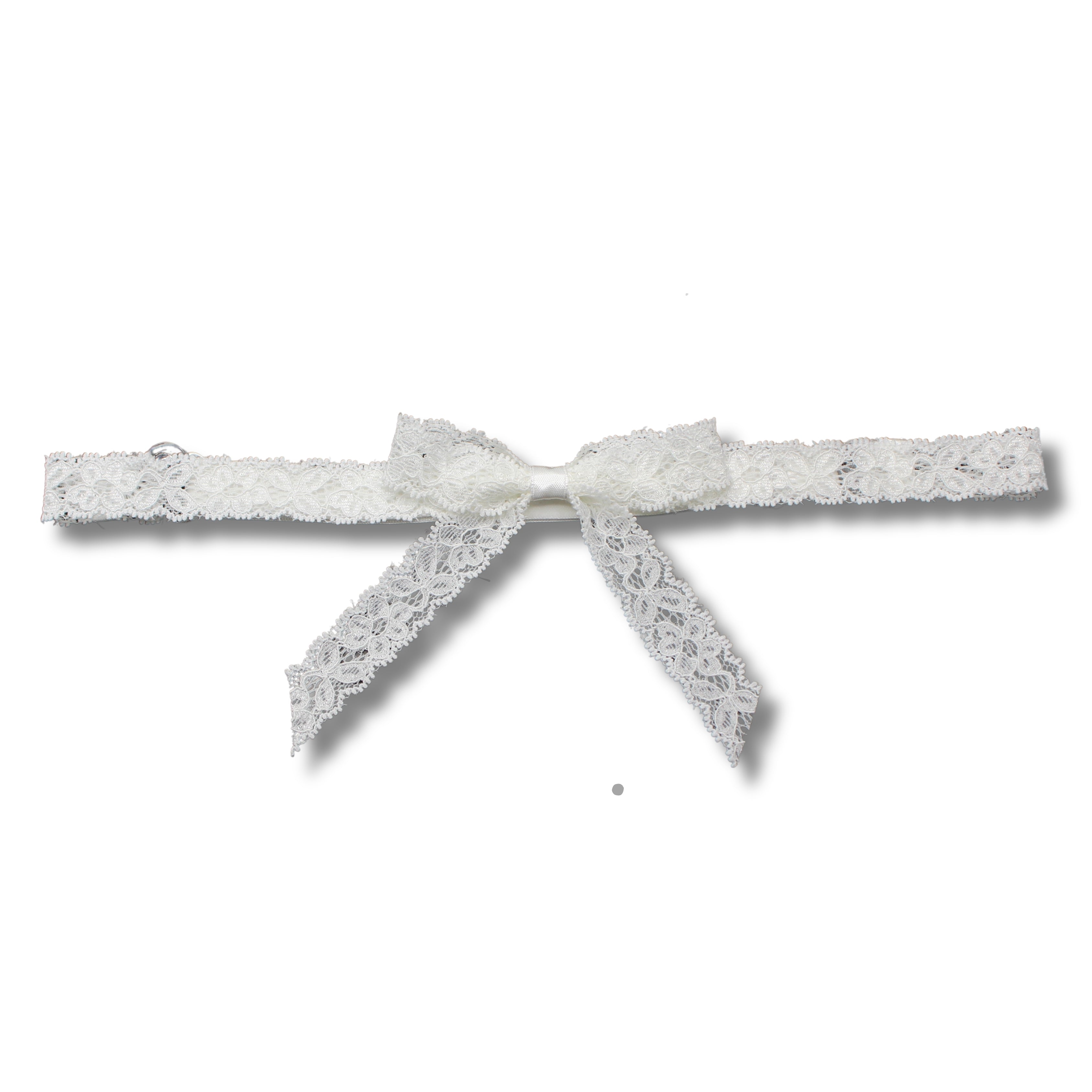 White Lace Bow Belt with Adjustable Strap
