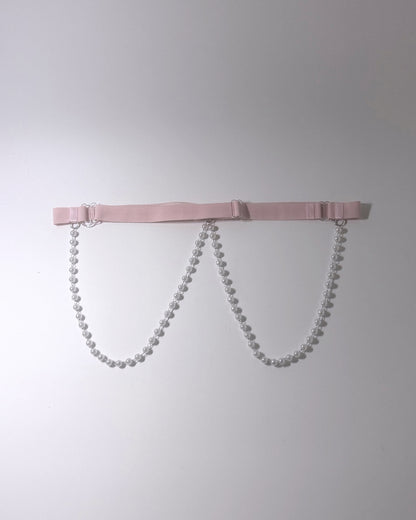 Centerfold Pink Bow Pearl Belt Back View