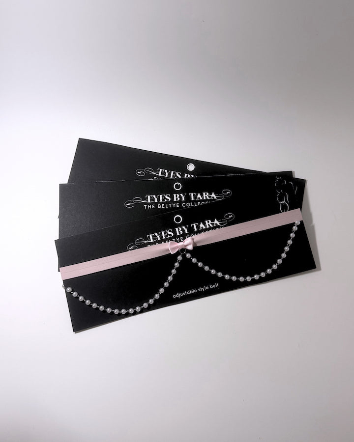 Centerfold Pink Bow Pearl Belt 3 Pack