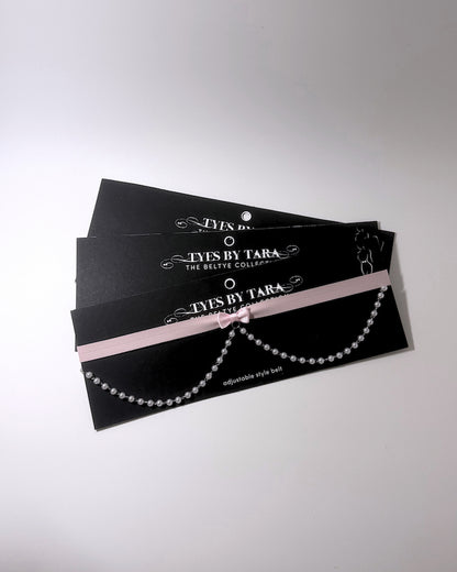 Centerfold Pink Bow Pearl Belt 3 Pack