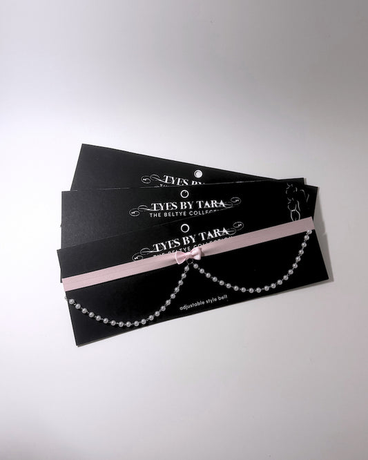 Centerfold Pink Bow Pearl Belt 3 Pack