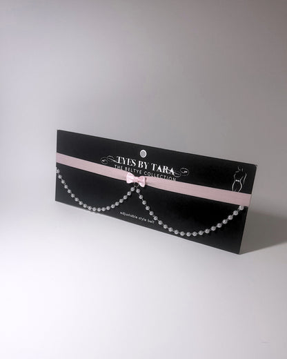 Centerfold Pink Bow Pearl Belt Black Card Packaging View