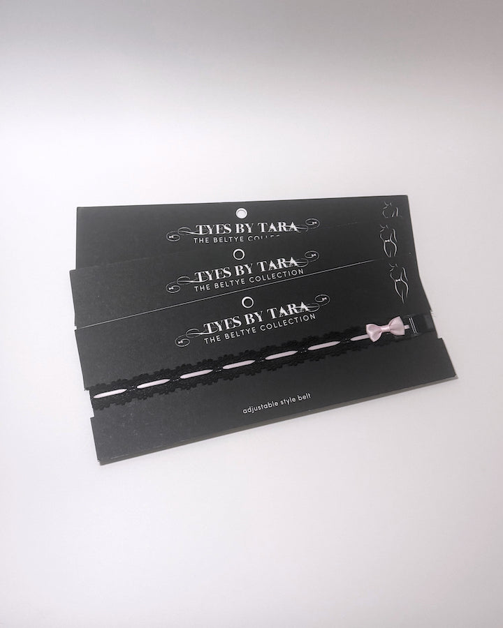 Chantilly Black Lace Bow Belt 