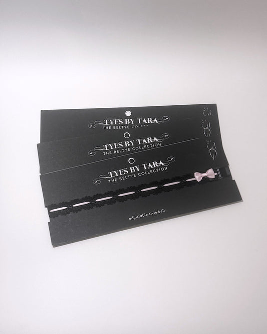 Chantilly Black Lace Bow Belt 