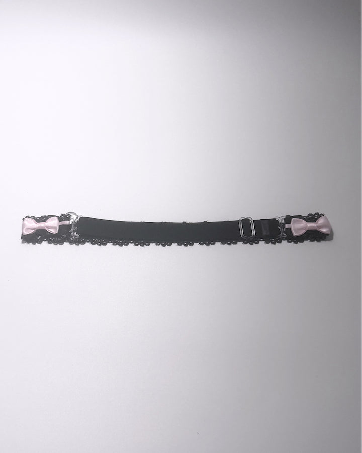 Chantilly Lace Bow Lace Black Adjustable Strap 