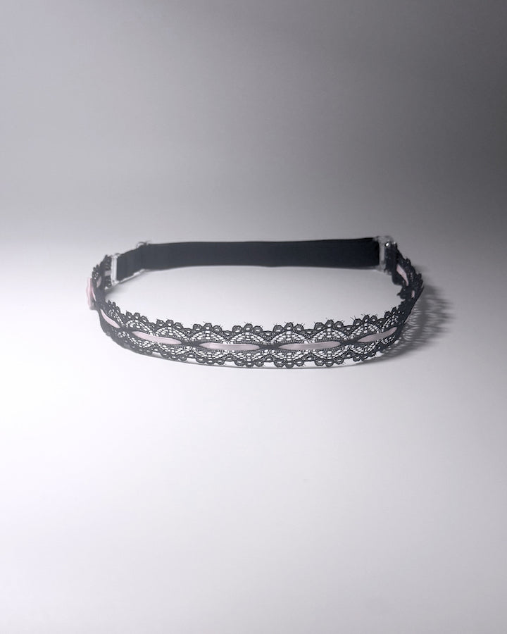 Chantilly Black Lace Bow Belt 