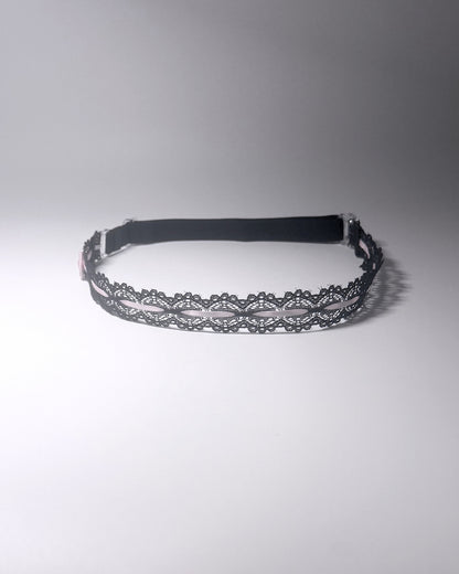 Chantilly Black Lace Bow Belt 