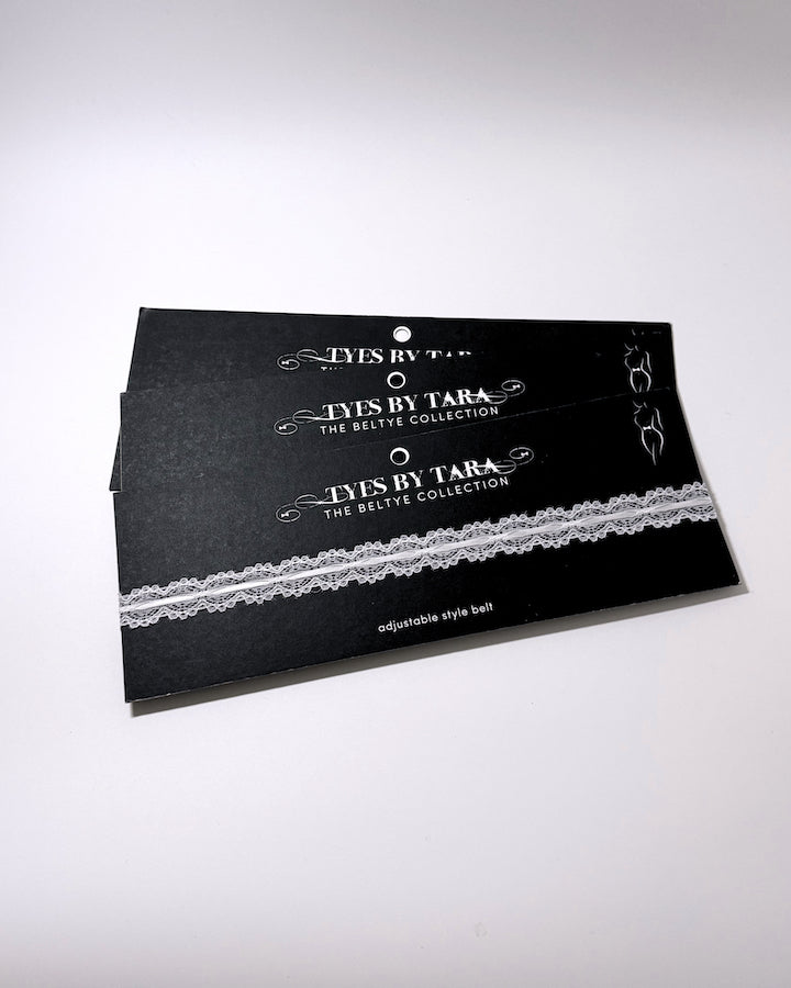 Chantilly White Lace Bow Belt 3 Pack