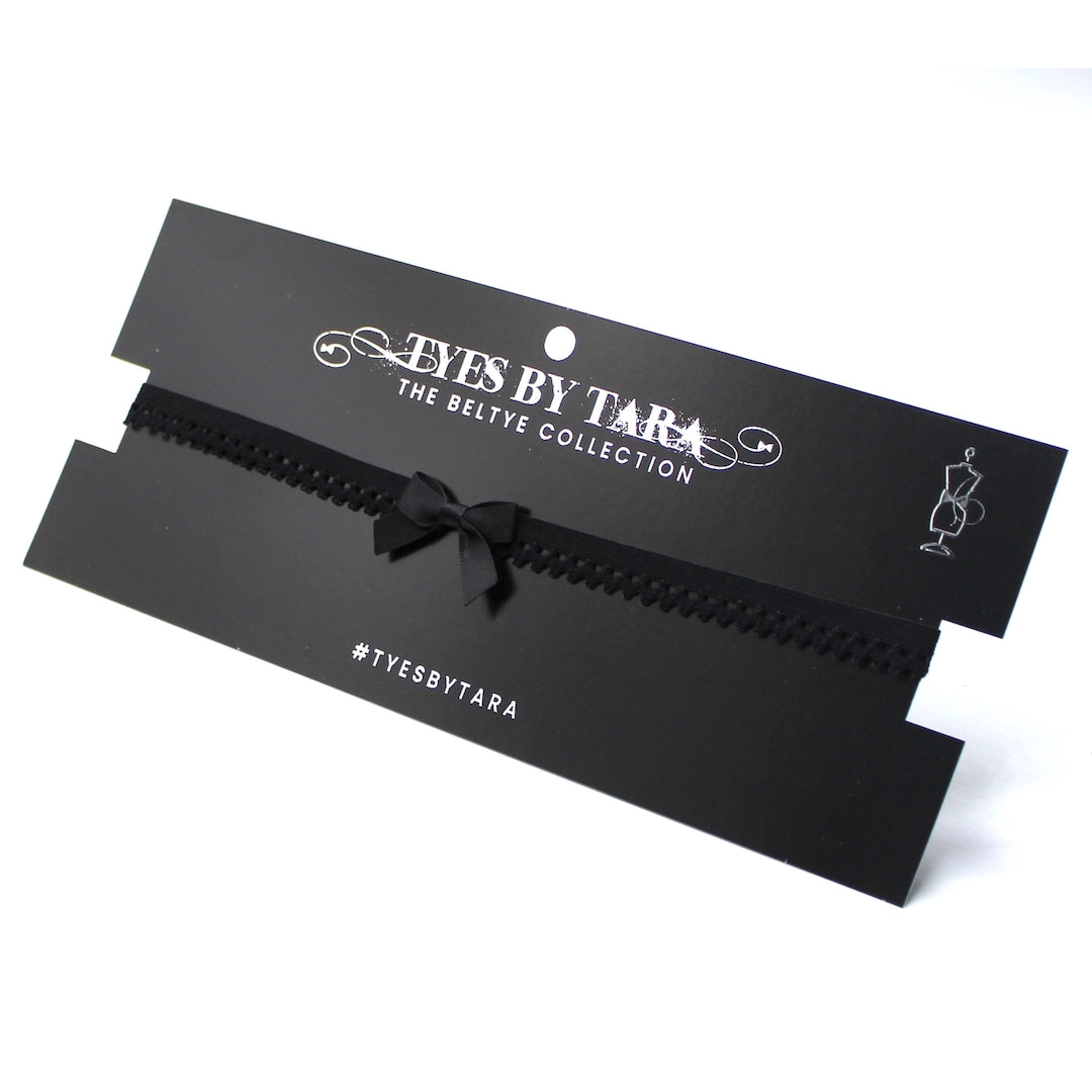Black Foxy Bow Belt on Black Card