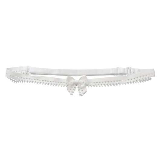 Foxy White Bow Belt Showing Back