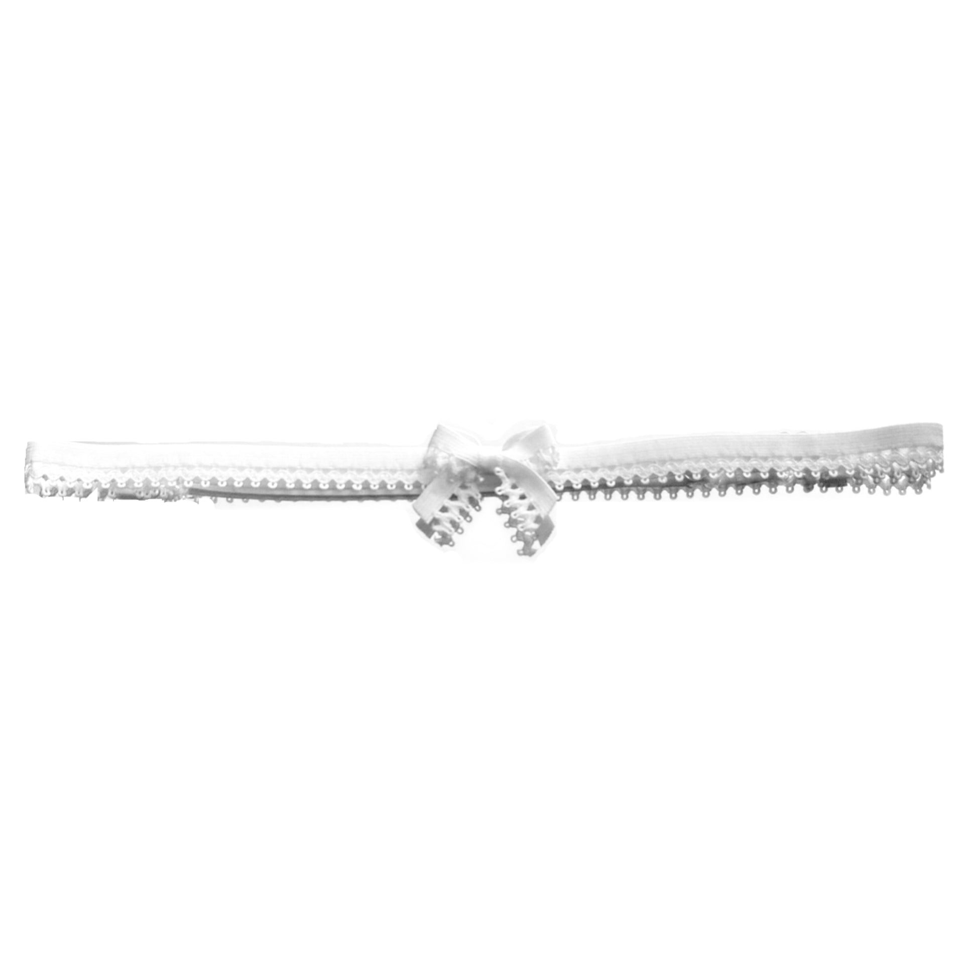 Foxy White Bow Belt on White Background