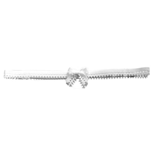 Foxy White Bow Belt on White Background