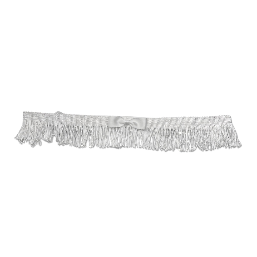 White Fringe with Benefits Bow Belt