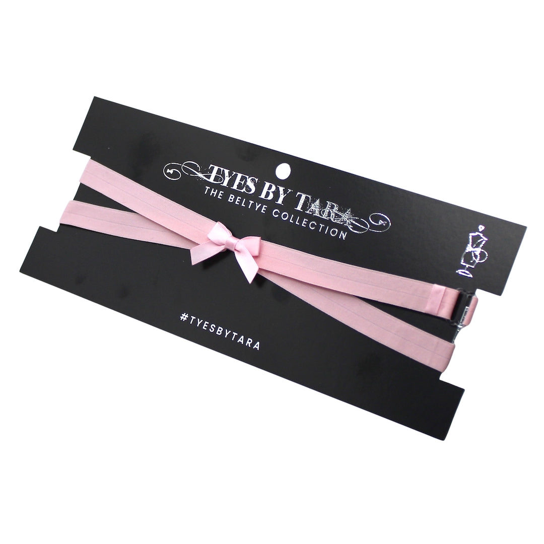 Pink Double Banded Bow Belt on Black Card