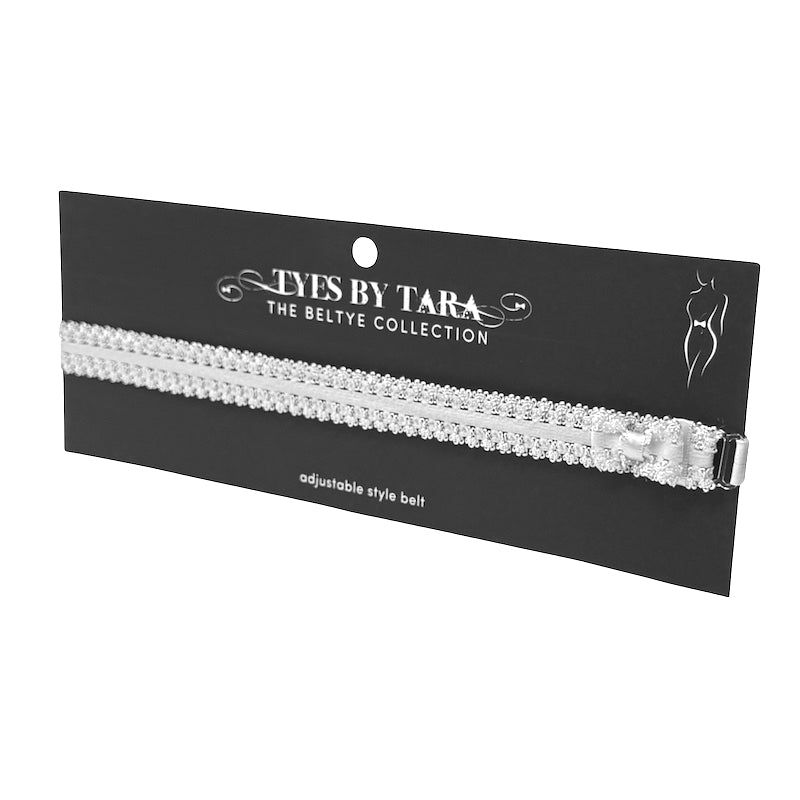 Lady White Bow Belt on Black Card