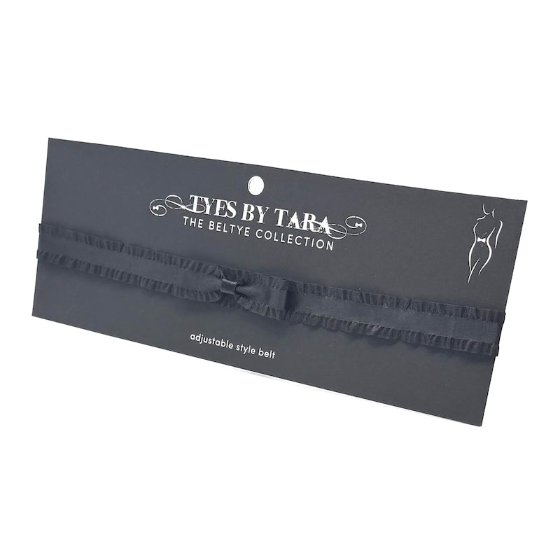 Maiden Black Ruffle Bow Belt on black card