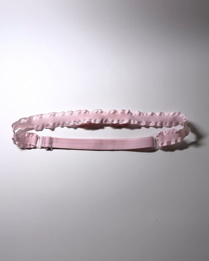 Maiden Pink Ruffled Bow Belt showing the adjustable strap