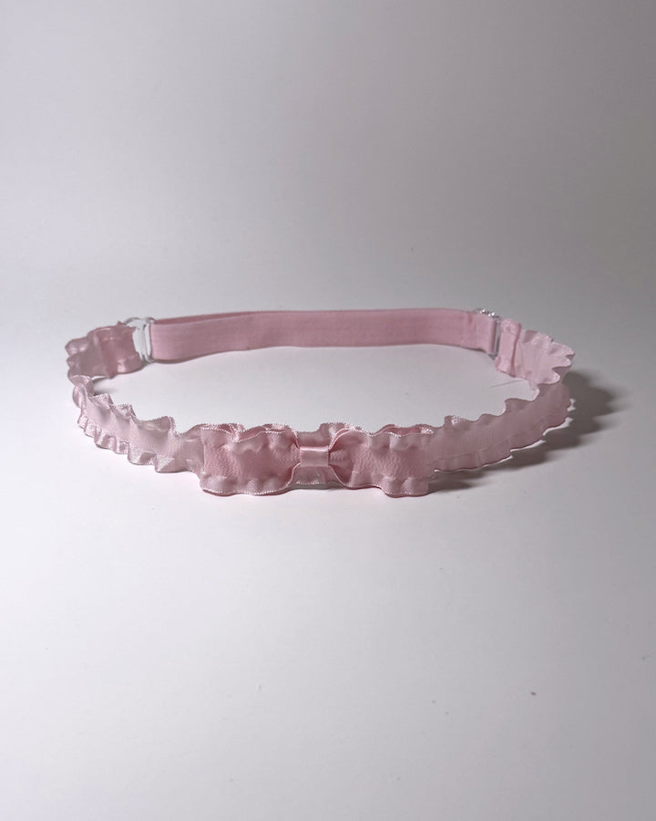 Maiden Pink Ruffled Bow Belt expanded view