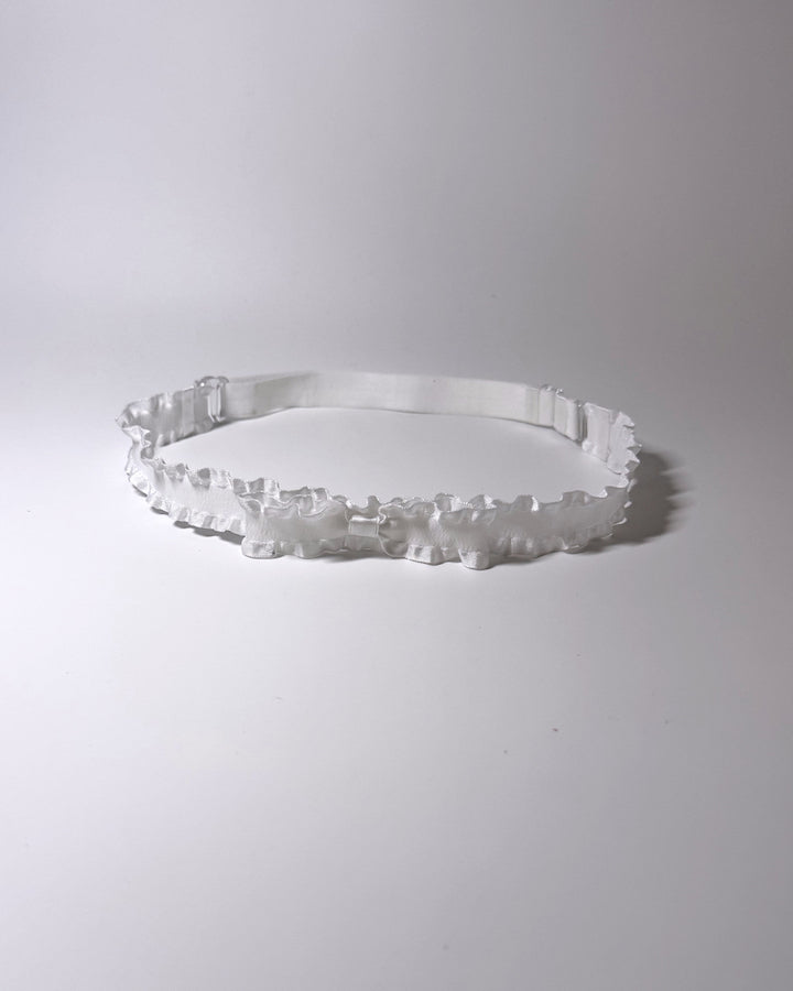 Maiden White Ruffled Bow Belt 