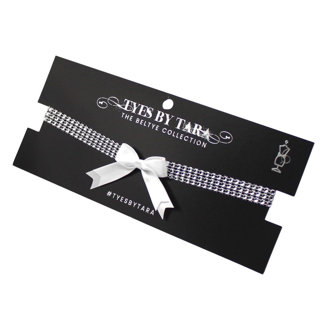 Princesa Sparkly White Bow Belt