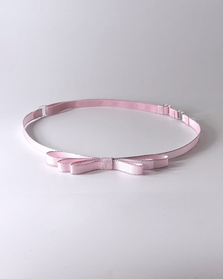 Queen Pink Metallic Bow Belt