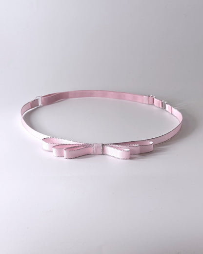 Queen Pink Metallic Bow Belt