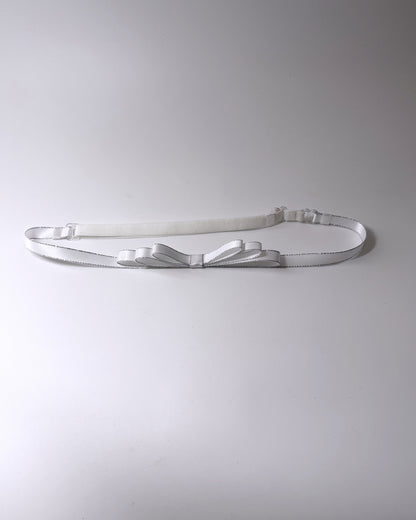 White Queen Bow Belt showing adjustable strap
