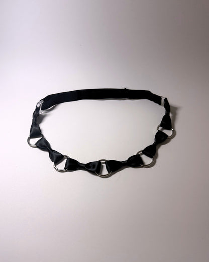 Runaway Bow Belt Black Silver O Ring