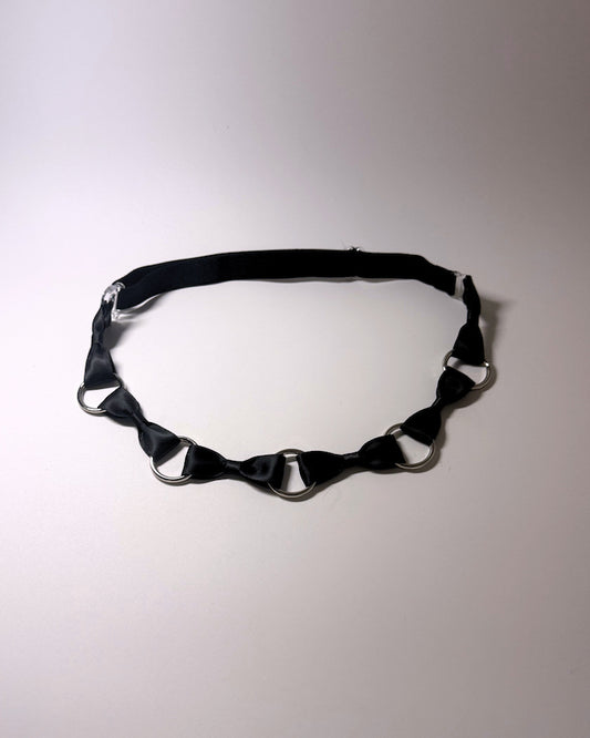 Runaway Bow Belt Black Silver O Ring