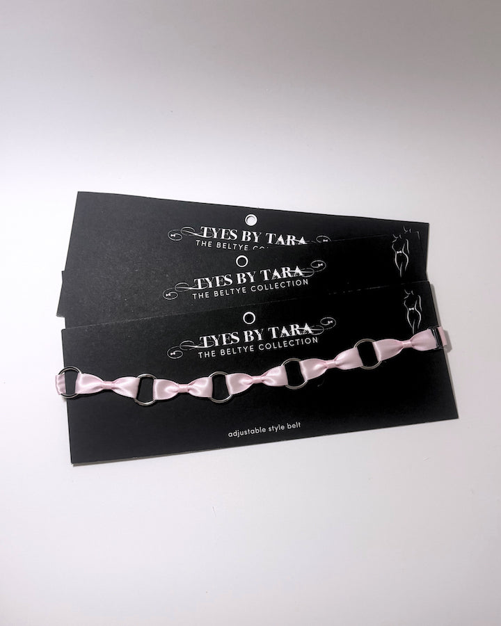 Runaway Pink Bow Belt on Black Card 3 Pack