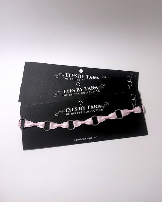 Runaway Pink Bow Belt on Black Card 3 Pack
