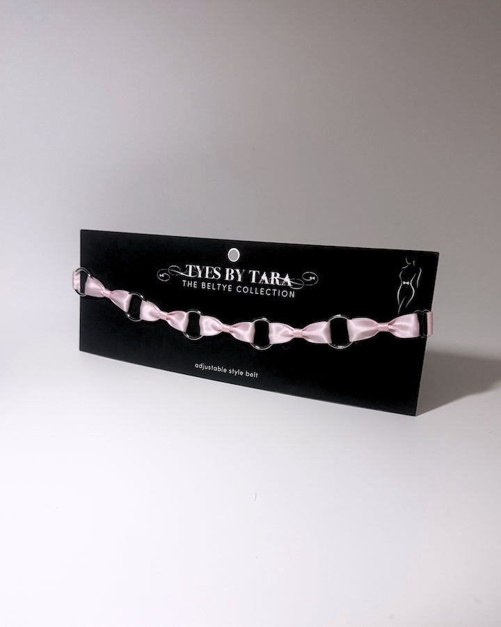Runaway Pink Bow Belt on Black Card
