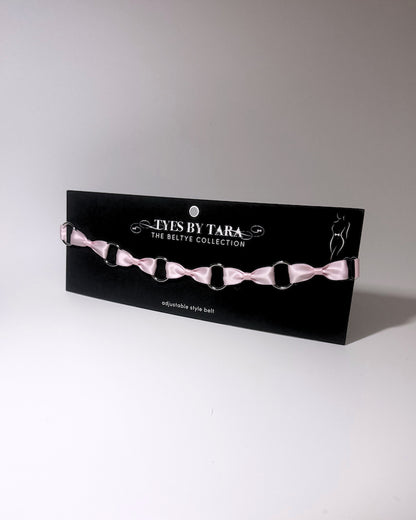 Runaway Pink Bow Belt on Black Card