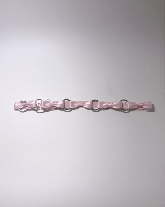 runaway pink bow silver ring bow belt