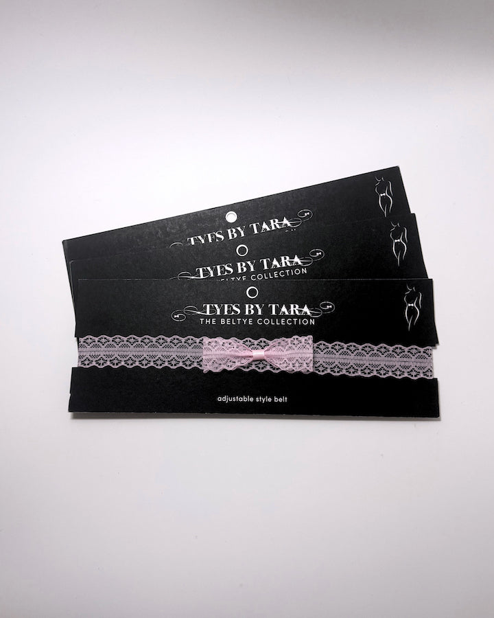 Siren Pink Lace Bow Belt 3 Pack