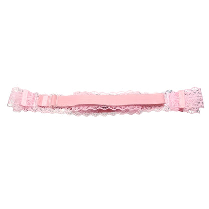 Back View of Siren Pink Lace Bow Belt