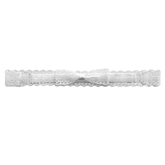 Siren White Lace Bow Belt on white background
