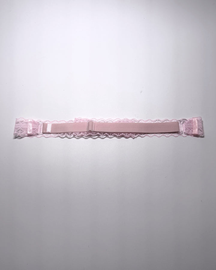 Siren Pink Lace Bow Belt showing adjustable strap