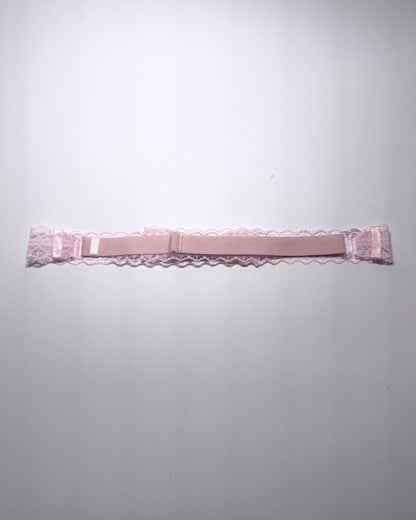 Siren Pink Lace Bow Belt showing adjustable strap