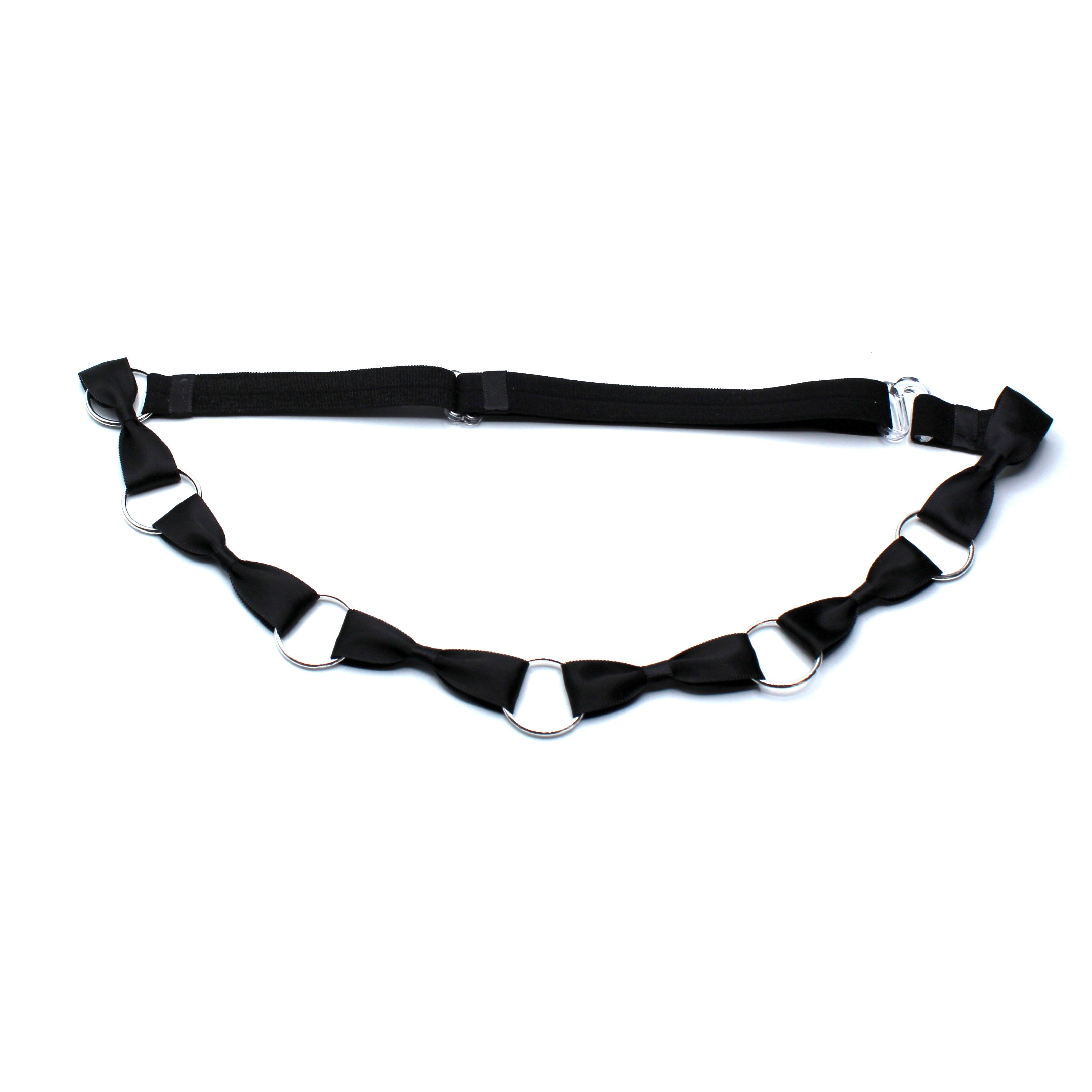 Trainwreck Black Bow Belt with Silver Loops