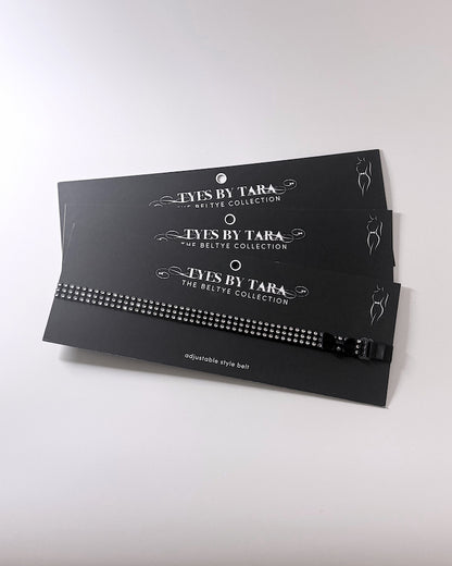 Vixen Sparkly Black Bow Belt three pack