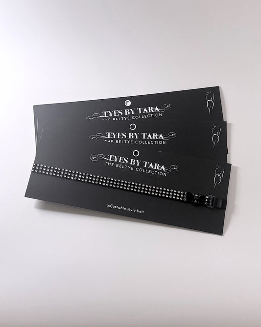Vixen Sparkly Black Bow Belt three pack