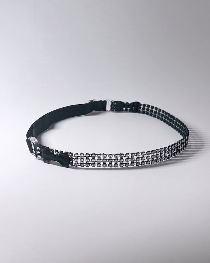 Vixen Black Sparkly Bow Belt Side View Showing Bow